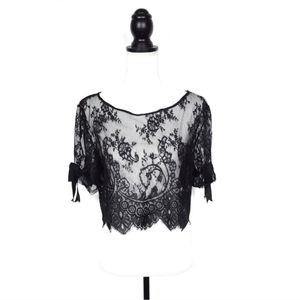 Anthro Pencey Lace Crop Top